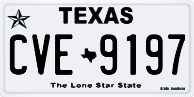 TX license plate CVE9197