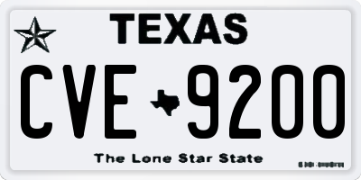 TX license plate CVE9200