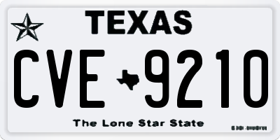 TX license plate CVE9210