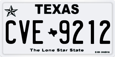 TX license plate CVE9212