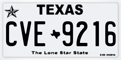 TX license plate CVE9216