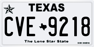 TX license plate CVE9218
