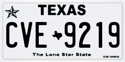TX license plate CVE9219