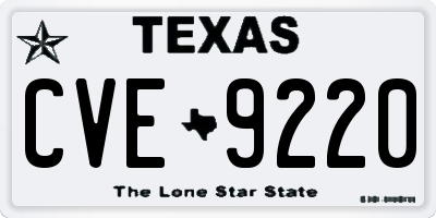 TX license plate CVE9220