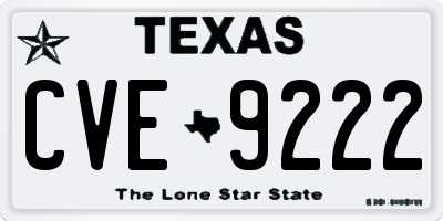 TX license plate CVE9222