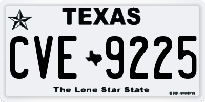 TX license plate CVE9225