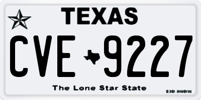 TX license plate CVE9227