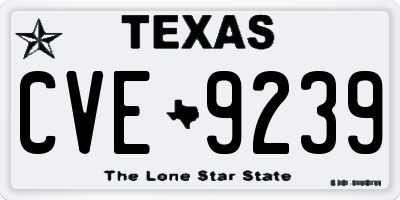 TX license plate CVE9239