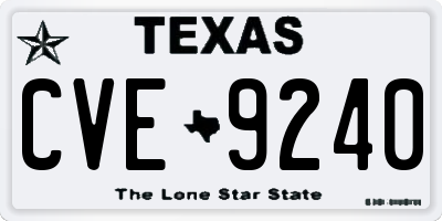 TX license plate CVE9240