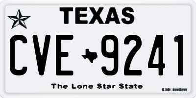 TX license plate CVE9241