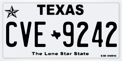 TX license plate CVE9242