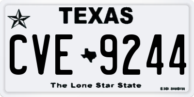 TX license plate CVE9244