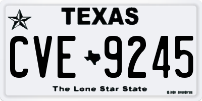 TX license plate CVE9245