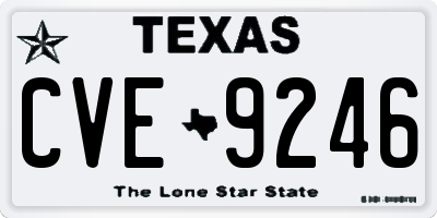 TX license plate CVE9246