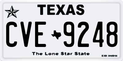 TX license plate CVE9248