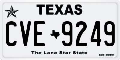 TX license plate CVE9249