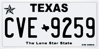 TX license plate CVE9259
