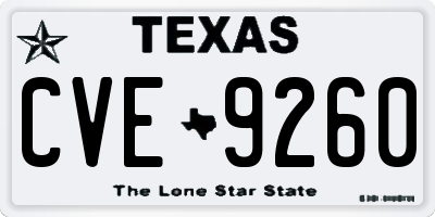 TX license plate CVE9260
