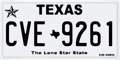 TX license plate CVE9261