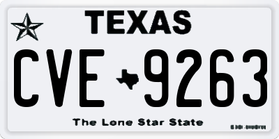 TX license plate CVE9263