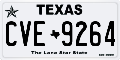 TX license plate CVE9264