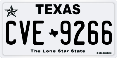 TX license plate CVE9266