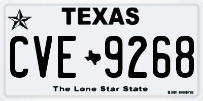 TX license plate CVE9268