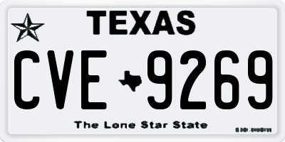 TX license plate CVE9269