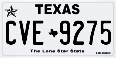 TX license plate CVE9275