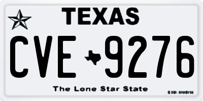 TX license plate CVE9276