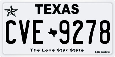 TX license plate CVE9278