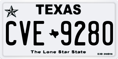 TX license plate CVE9280