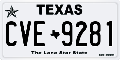 TX license plate CVE9281