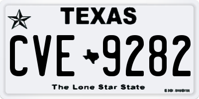 TX license plate CVE9282
