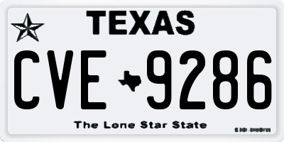 TX license plate CVE9286