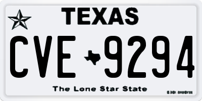 TX license plate CVE9294