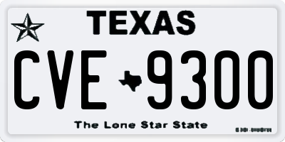 TX license plate CVE9300