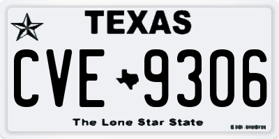 TX license plate CVE9306