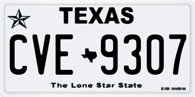 TX license plate CVE9307