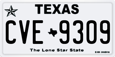 TX license plate CVE9309
