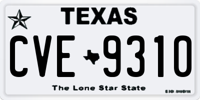 TX license plate CVE9310
