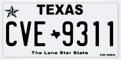 TX license plate CVE9311