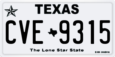 TX license plate CVE9315