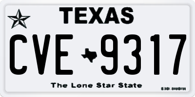 TX license plate CVE9317