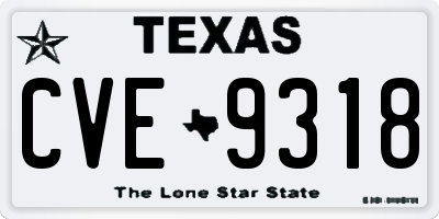 TX license plate CVE9318