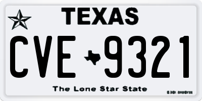 TX license plate CVE9321