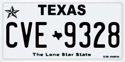 TX license plate CVE9328