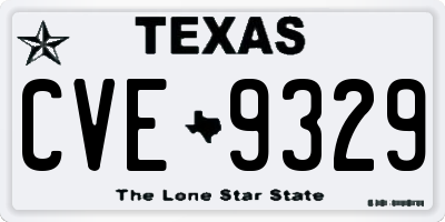 TX license plate CVE9329