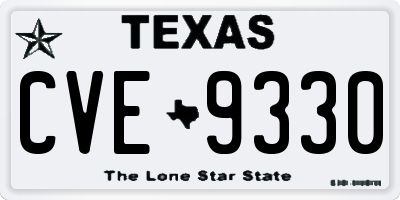 TX license plate CVE9330