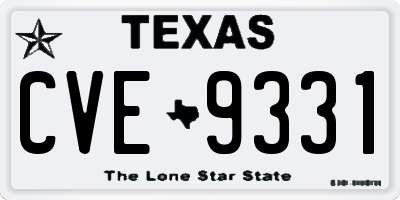 TX license plate CVE9331